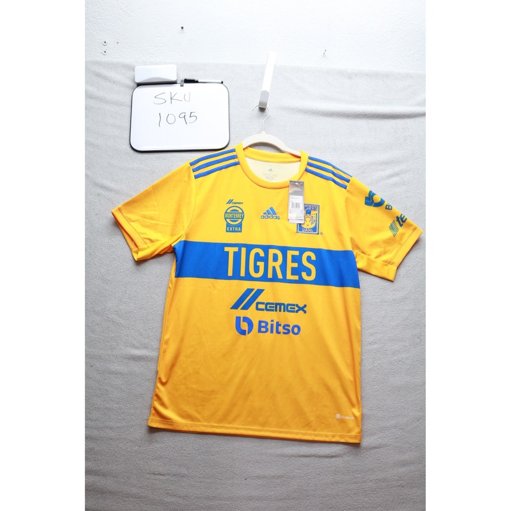 Adidas Soccer Jersey Mens L Yellow Tigres UANL HA8870 Short Sleeve Sportswear